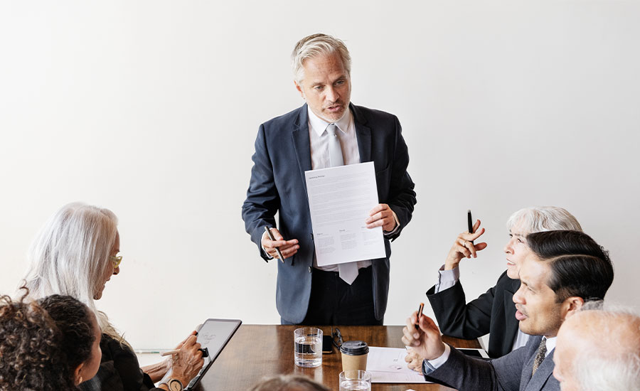 CFO brainstorming in a meeting