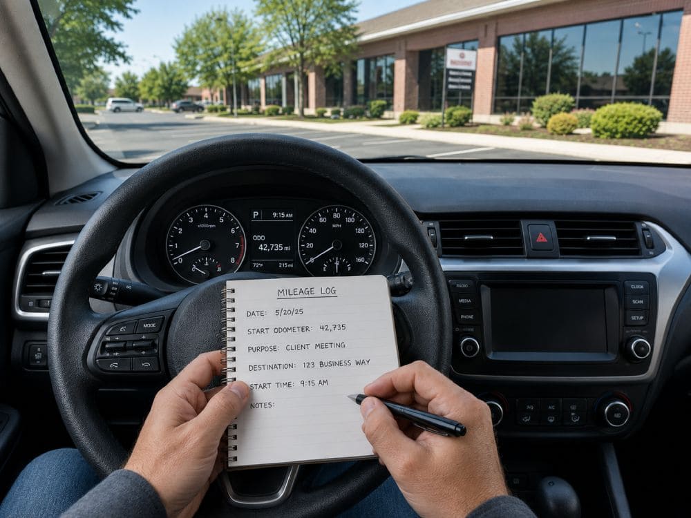 Business mileage tracking vehicle tax deduction