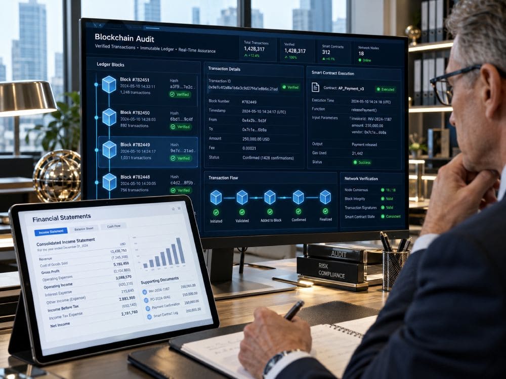 blockchain financial audit distributed ledger