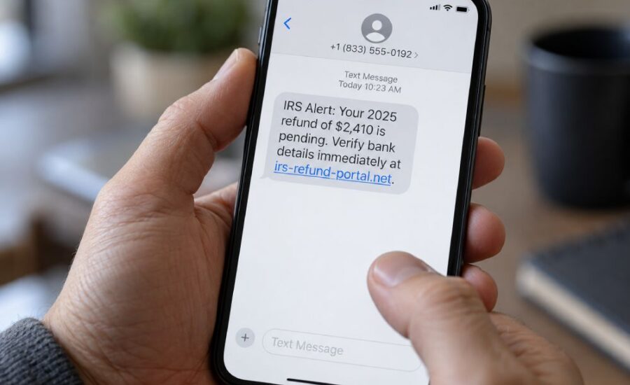 Fake IRS text message phishing scam