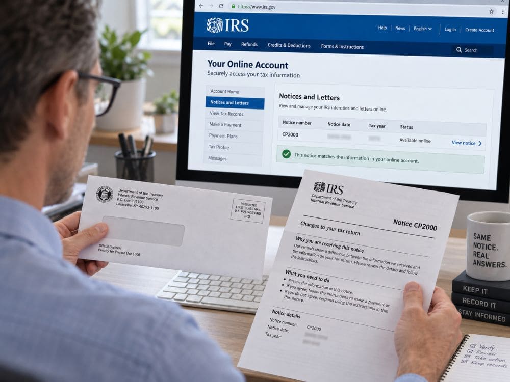 Official IRS mail notice verification